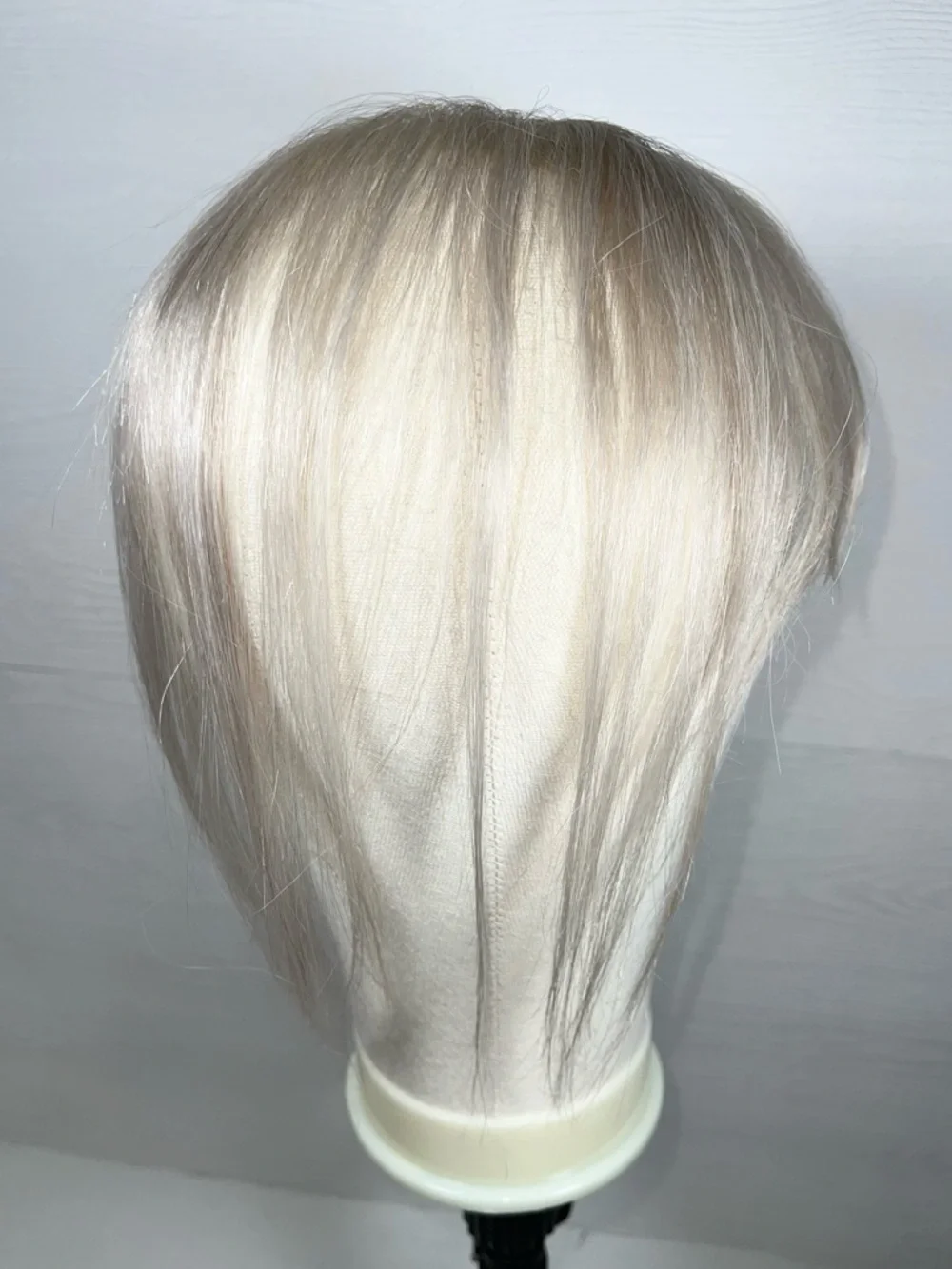 White Blonde Human Hair Ultra Thin 10 Inch Hair Topper with Bangs